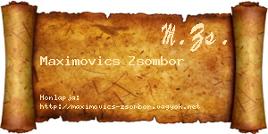 Maximovics Zsombor névjegykártya